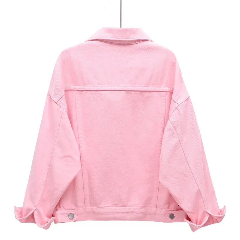 Yellow Womens Long Sleeve Jacket Single Breasted Lapel Denim Jacket Fashion Womens Tops Jacket Blue White Womens Coat 250527