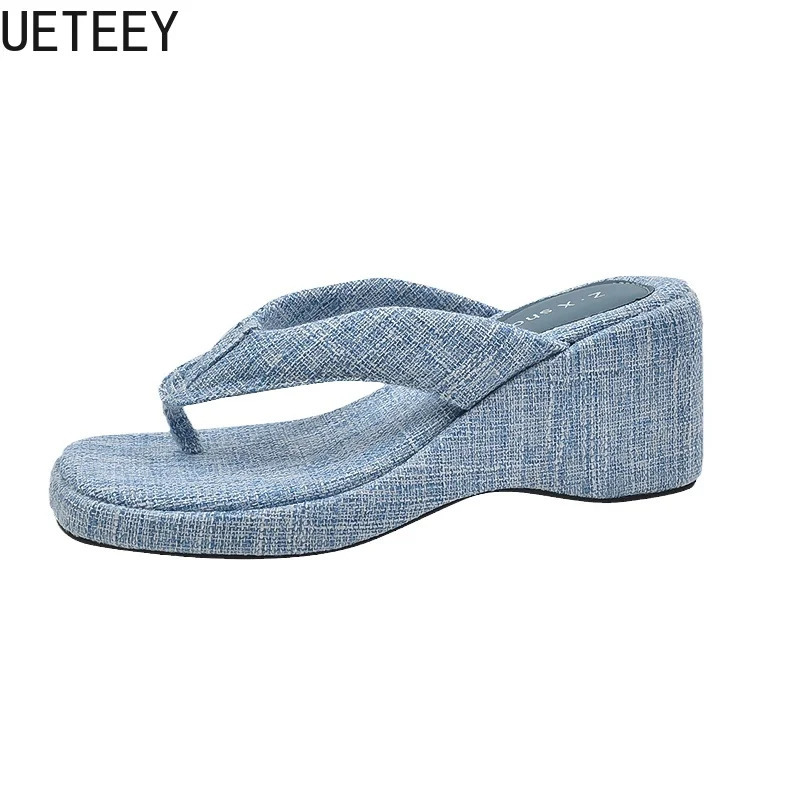 Summer Flip Flop Fashion Wedges Heel Women Slippers Shoes Casaul Beach Vacation Clip Toe Slides 250528