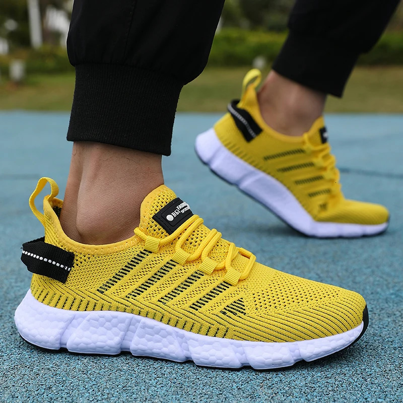 Lightweight Mens Running Shoes Breathable Mesh Knitted Walking Shoes Summer Outdoor Exercise Tenis Masculino Sneakers Men 250530