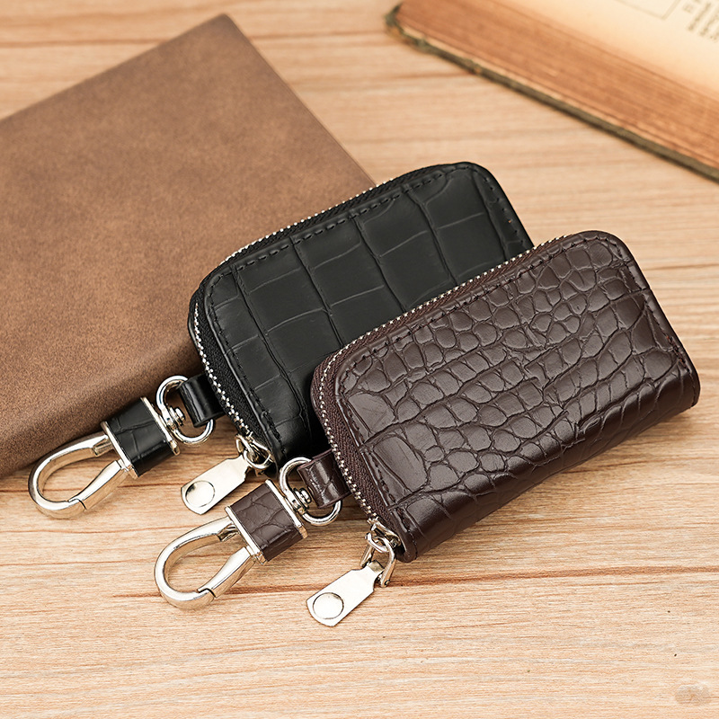 fashion European and American crocodile pattern men s fashion business fashion car key box designer lightweight and portable home men s key bag