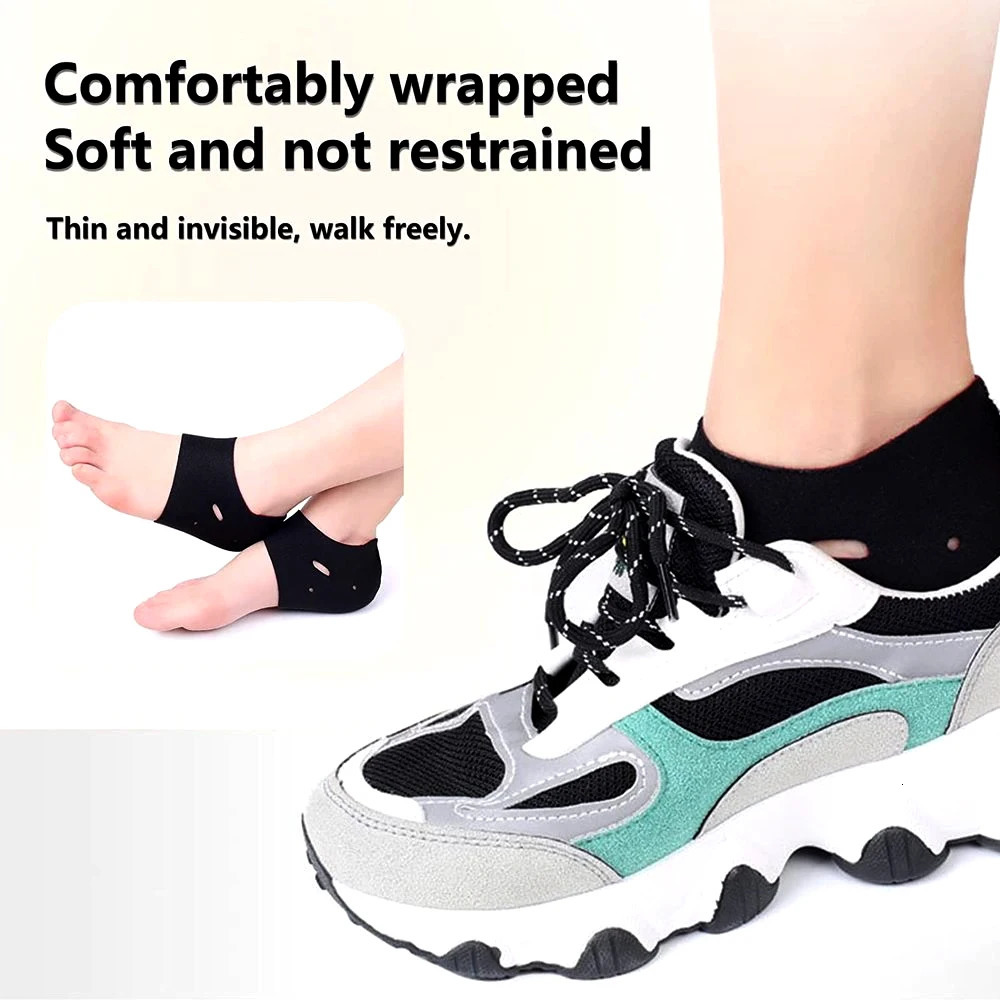 1Pair Foot Heel Pain Relief Sleeve Plantar Fasciitis Therapy Wrap Ankle Brace Arch Support Sock Protect Ortic Insole 250530