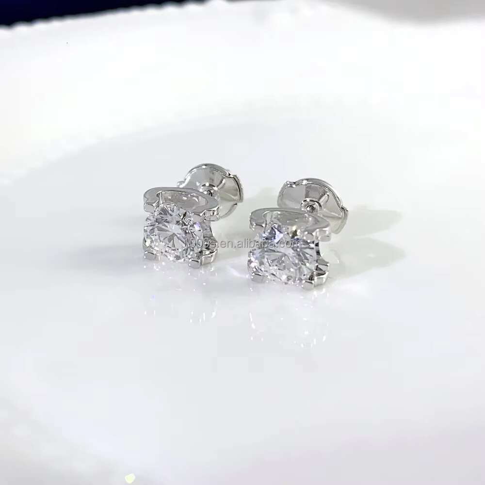 New Arrivals 14K White Gold with Lab Diamond Moissanite Earrings Fine Jewelry AU585 Studs Earrings Customized Jewelry