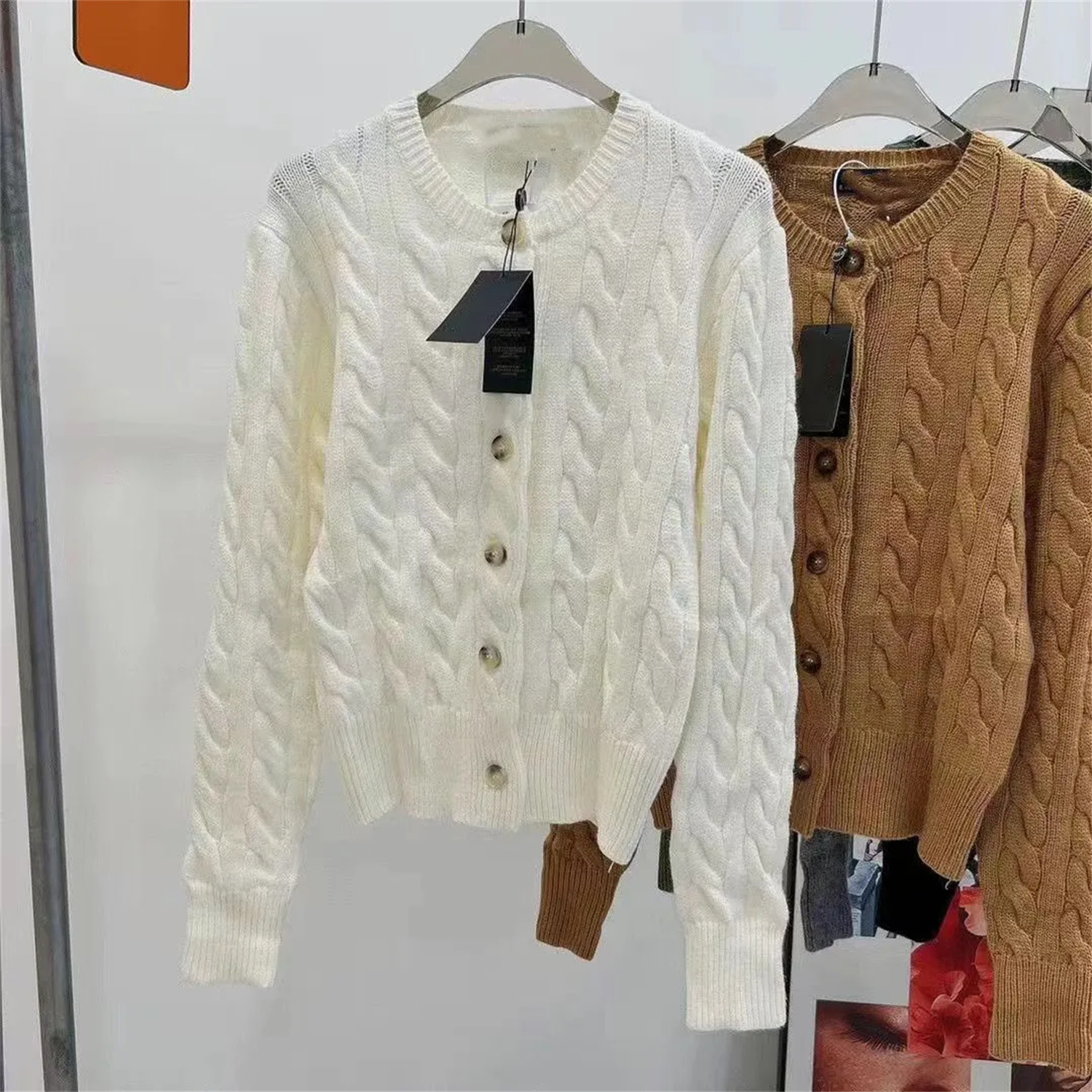 FDesigner Women Sweater Wool casual small horser Pullovers Round Neck Twist Pony Embroidery Top Knitwear Cardigan Coats Knitwear Jackets Warm Clothing