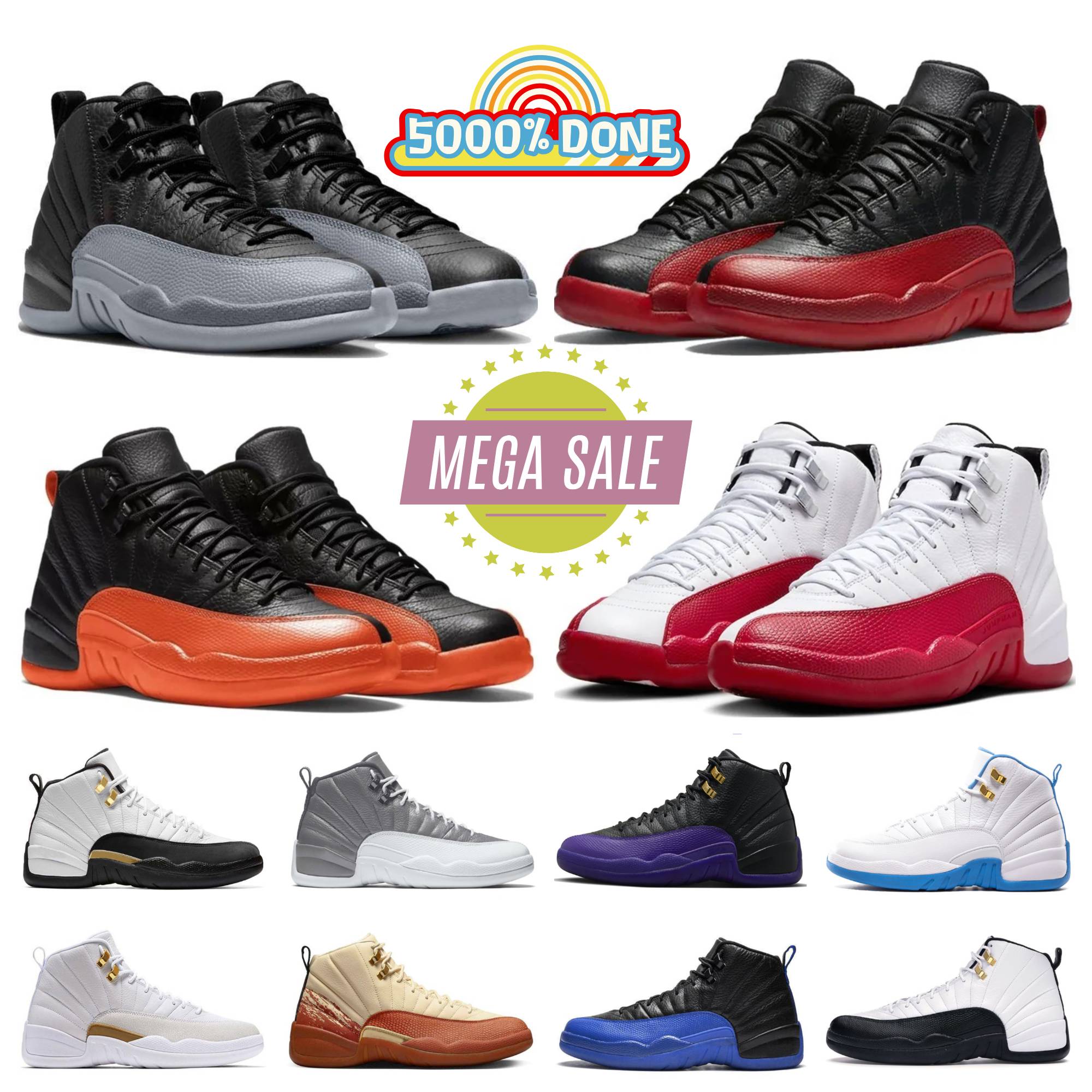 Designer Flu Game Blueberry Cherry 12s Mens Basketball Shoes Blueberry Black Wolf Grey Red Taxi Brilliant Orange Playoffs High Black University Blue Sneakers