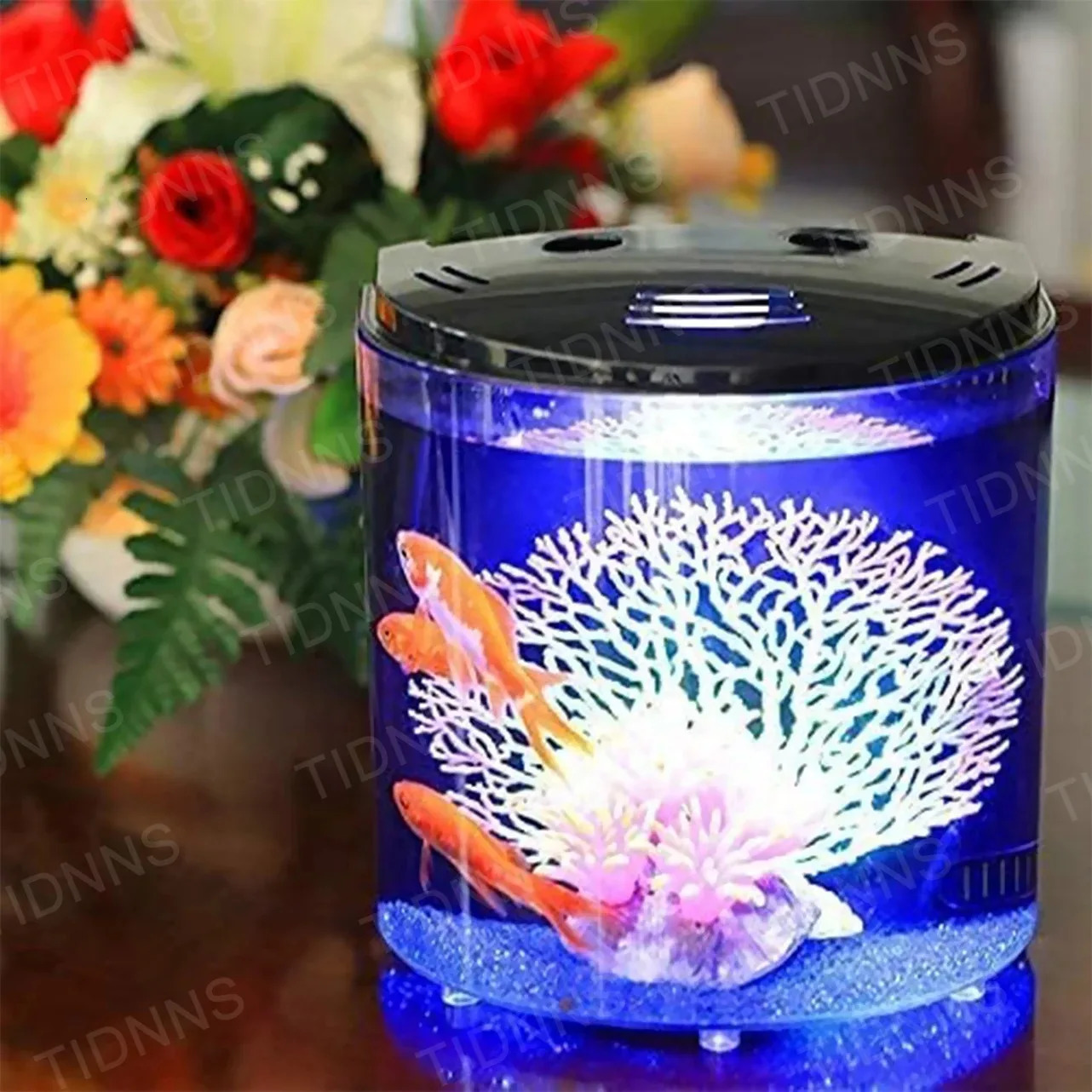 Desktop Small Fish Tank Living Room Household Lazy Mini Acrylic Goldfish Aquarium With Led Light And Filter Pump 250530