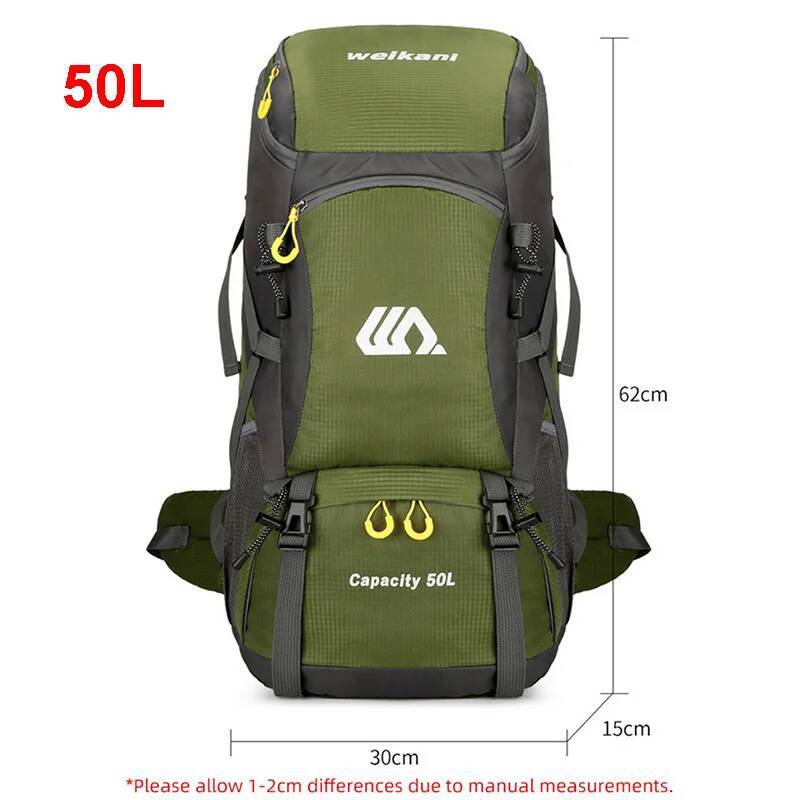 50L Travel Backpack Camping Men Large Hiking Tourist Rucksack Waterproof Outdoor Sports Climbing Mountaineering Bag Lage