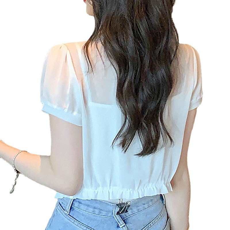 K890 2024 summer new style small shawl summer versatile thin sun protection chiffon shawl coat ladies summer waistcoat cardigan