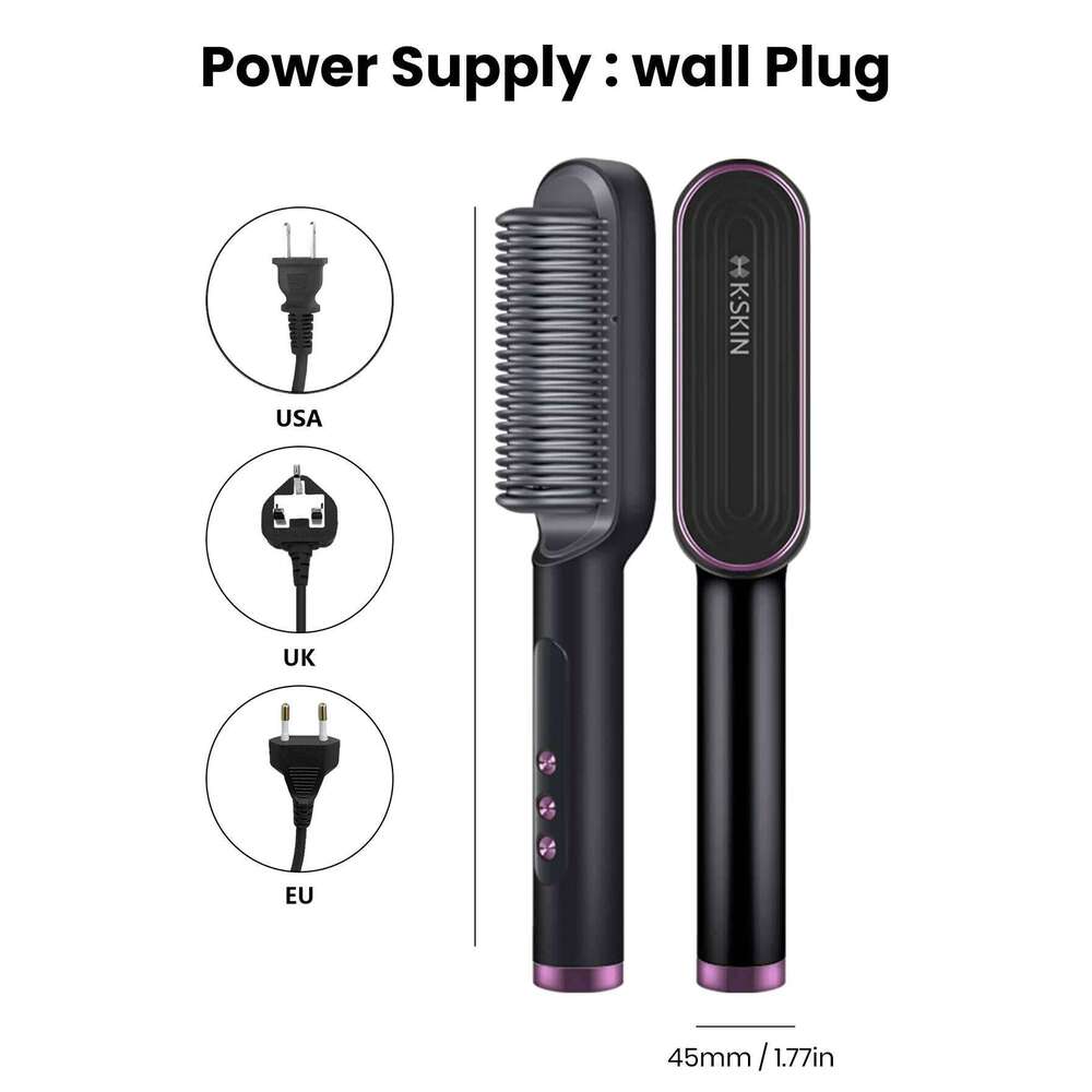 Hot Comb Curling 30s Fast Heating Anti-Scald Multi-speed Electric Straightening Fashion Style Iron Hair Brush Tool Dropshipping