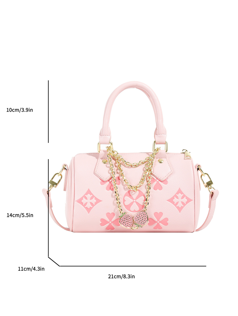 free shipping designer shoulder bags fashionable Versatile bag chain barrel-shaped bag for woman black white pink