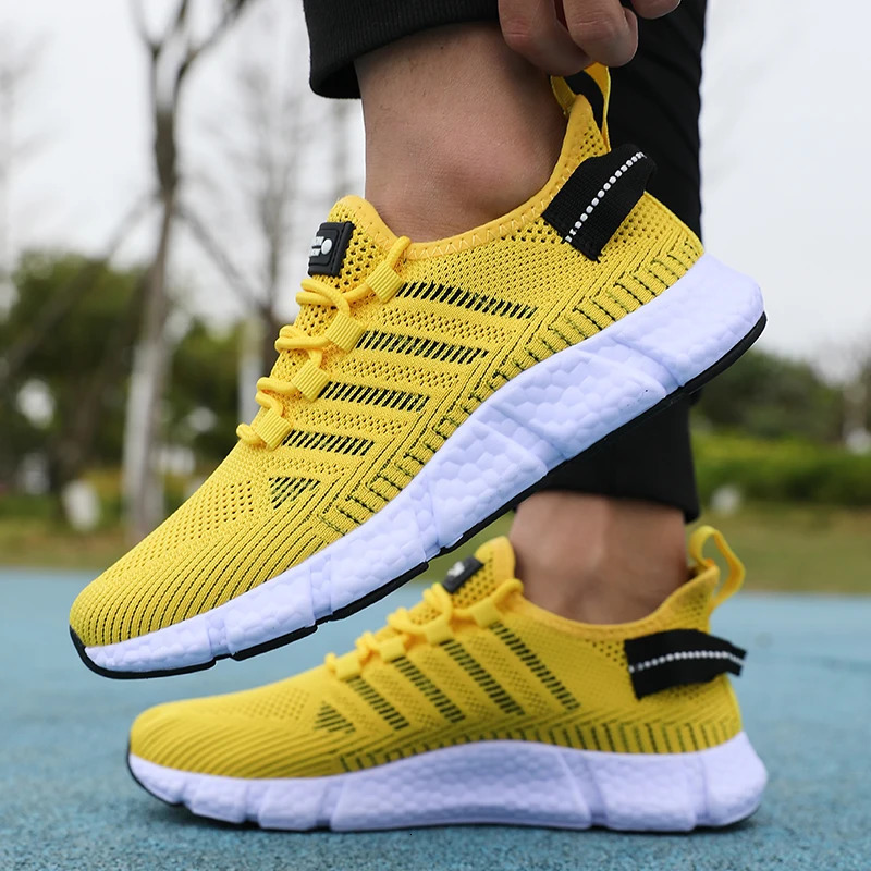 Lightweight Mens Running Shoes Breathable Mesh Knitted Walking Shoes Summer Outdoor Exercise Tenis Masculino Sneakers Men 250530