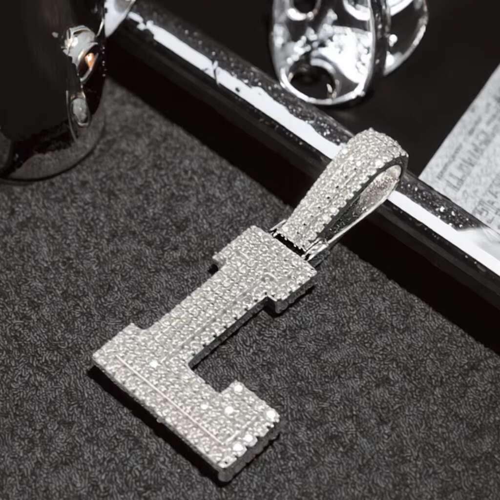 Custom Hiphop Moissanite Letter Name Pendant Iced Out Charm Luxury Moissanite Pendant
