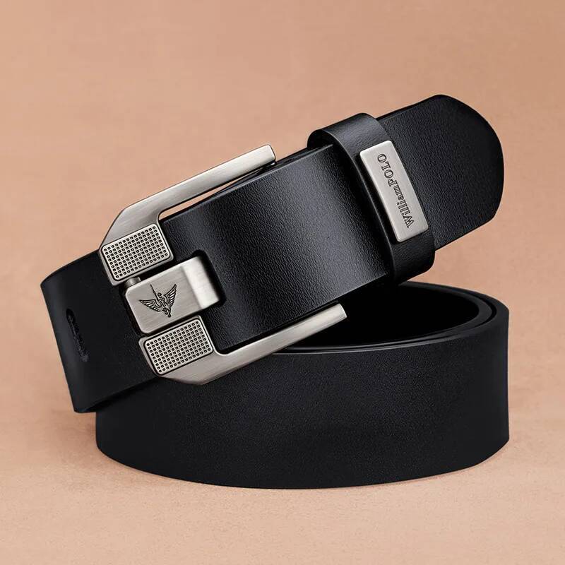 Men's casual fashionable needle buckle cowhide personalized belt, retro style denim belt