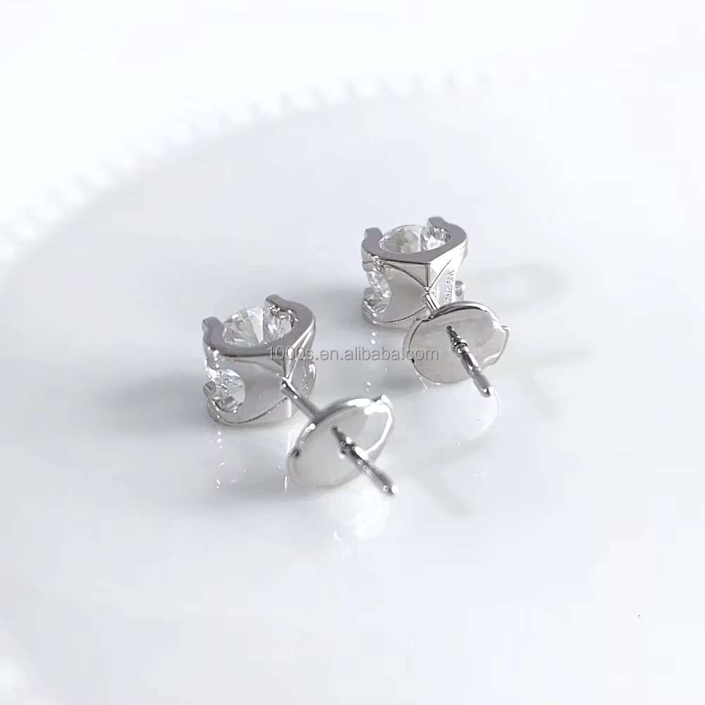 New Arrivals 14K White Gold with Lab Diamond Moissanite Earrings Fine Jewelry AU585 Studs Earrings Customized Jewelry