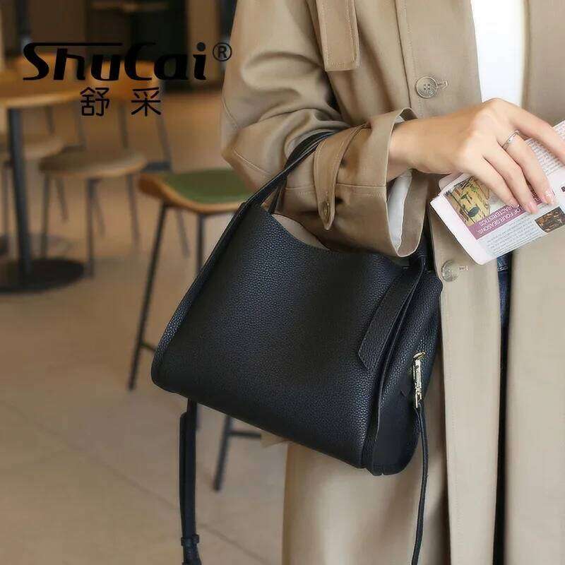 Designer bag 52 Genuine leather women's handbag shoulder fashion bucket cowhide crossbody designer bag for women