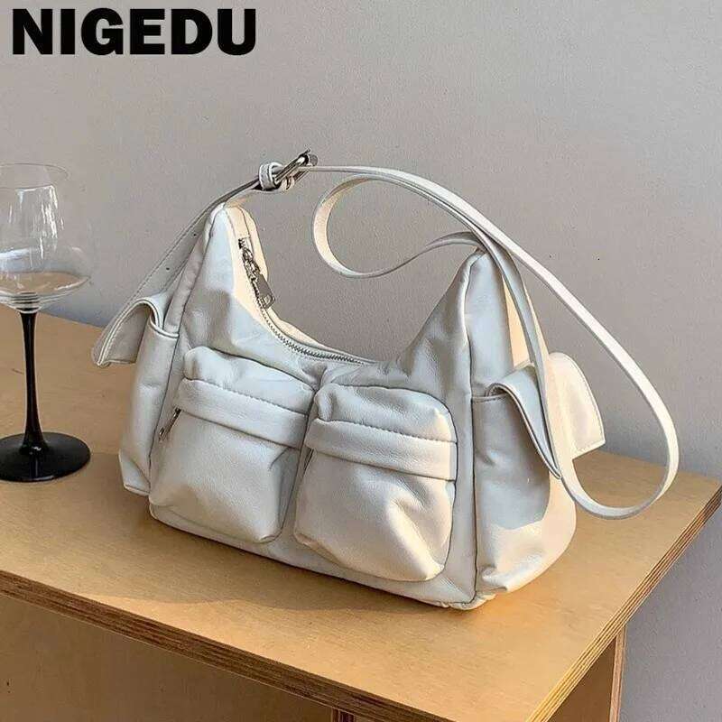 Vintage Crossbody For Women Messenger Large Capacity Soft PU Leather Multiple Pockets Female Shoulder Bag Black Bolsas