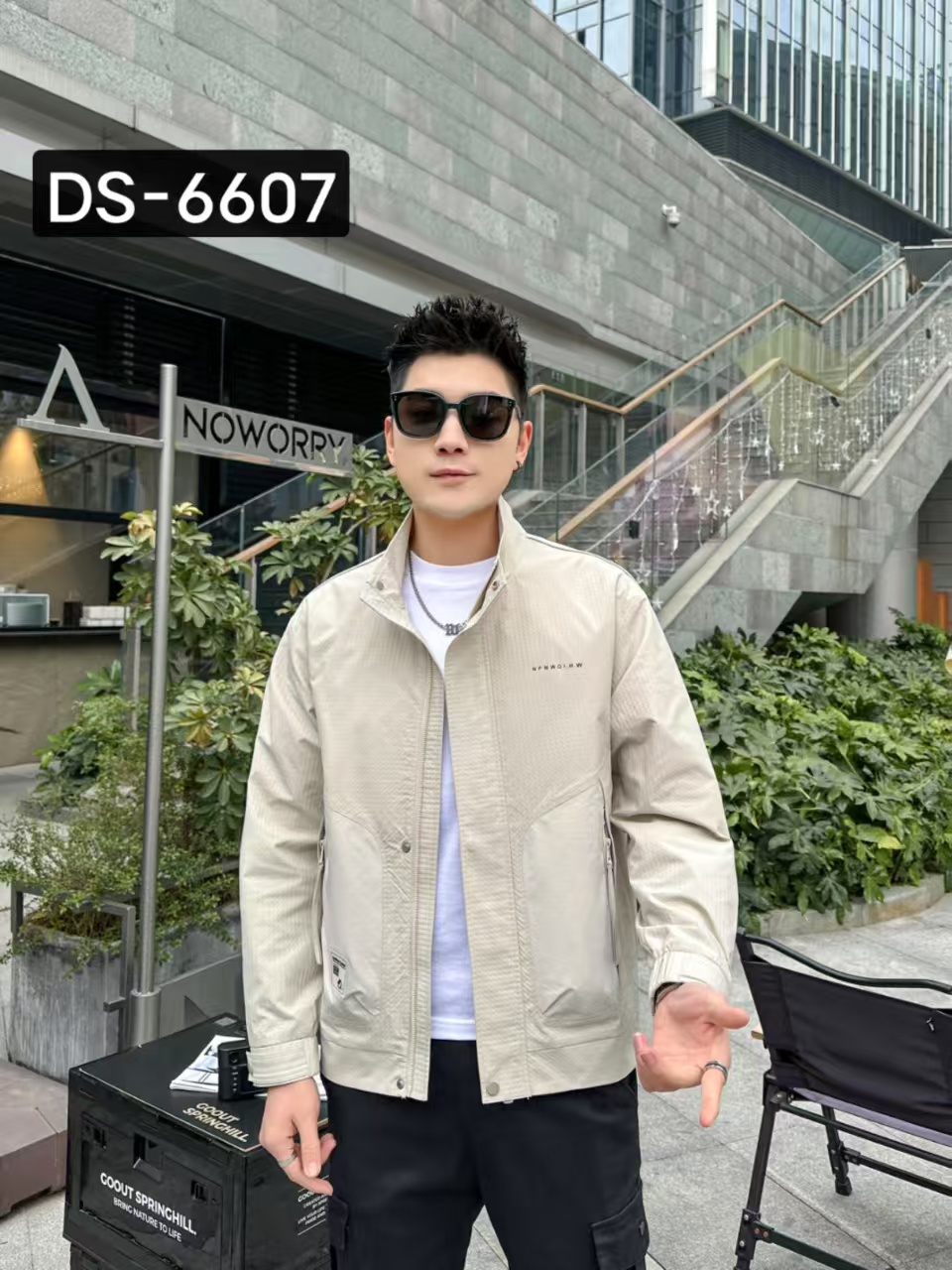 New summer lazy water ink tie-dye short-sleeved shirt, high-end sense of fashion brand casual versatile men's set.