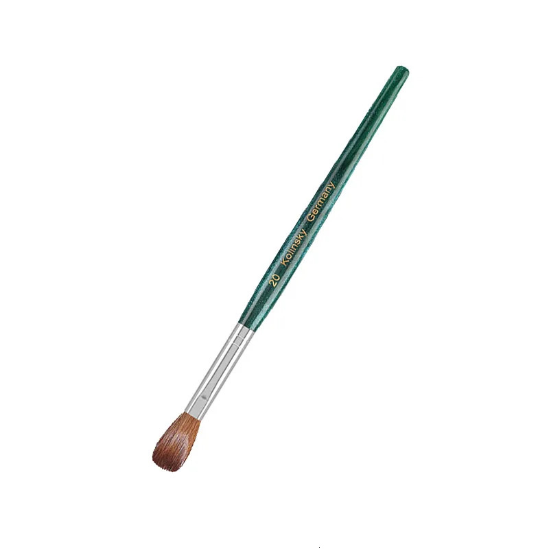 100% Kolinsky Acrylic Nail Brush Nail Art Brushes with Green Plastic Handle Acrylic Nail Tools 250528