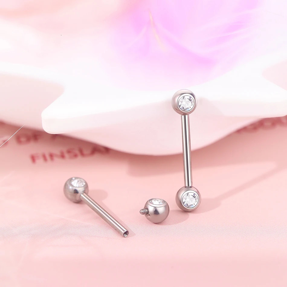 1/2Pcs Nipple Piercing Jewelry CZ Bezel Tongue Nipple Bars Piercing for Breasts Sexy Piercing Mamilo for Women 12-20mm 250526