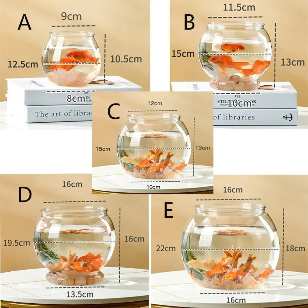 Fish Bowl Small Aquariums For Small Ornamental Fish And Reptiles High Transparency Glass Good View 250530