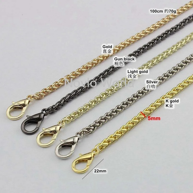 5mm wide bushy wheat chains total 60-130cm with 2 lobster clasp for replace purse small chain strap 250530