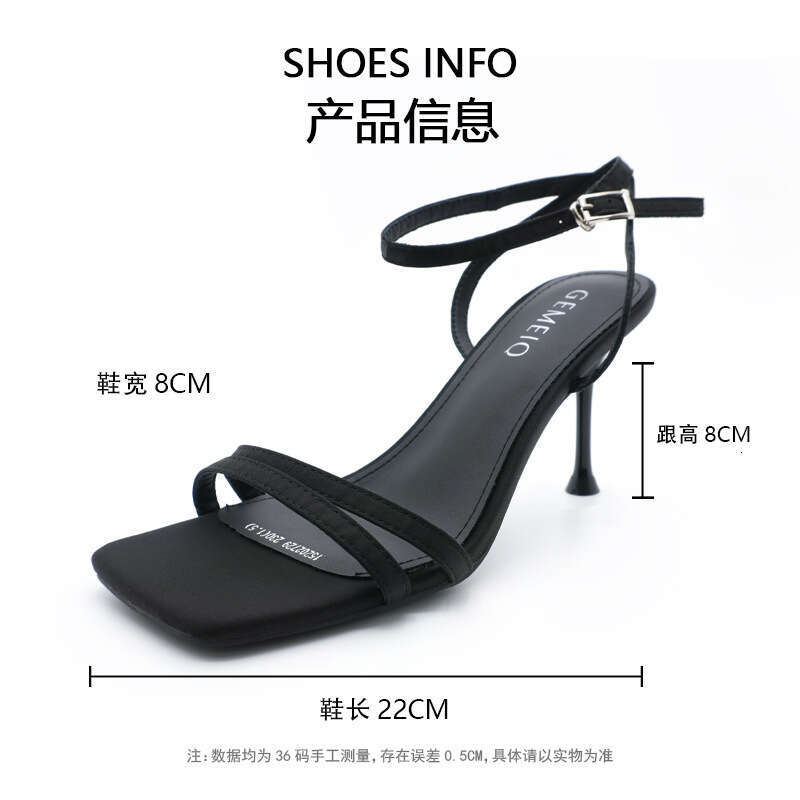 Gomeqi New One Strap Thin Heel Comfortable Summer Sandals for Women High Heels