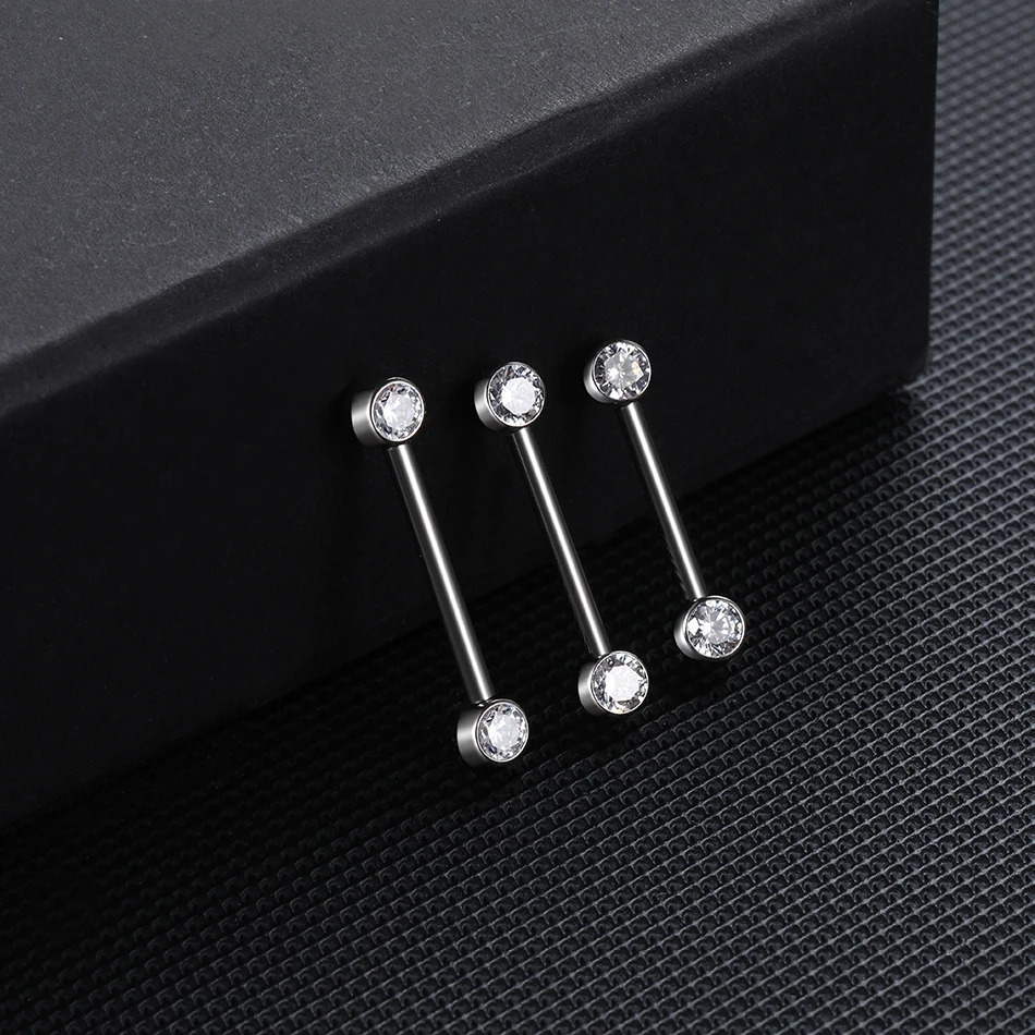 1/2Pcs Nipple Piercing Jewelry CZ Bezel Tongue Nipple Bars Piercing for Breasts Sexy Piercing Mamilo for Women 12-20mm 250526