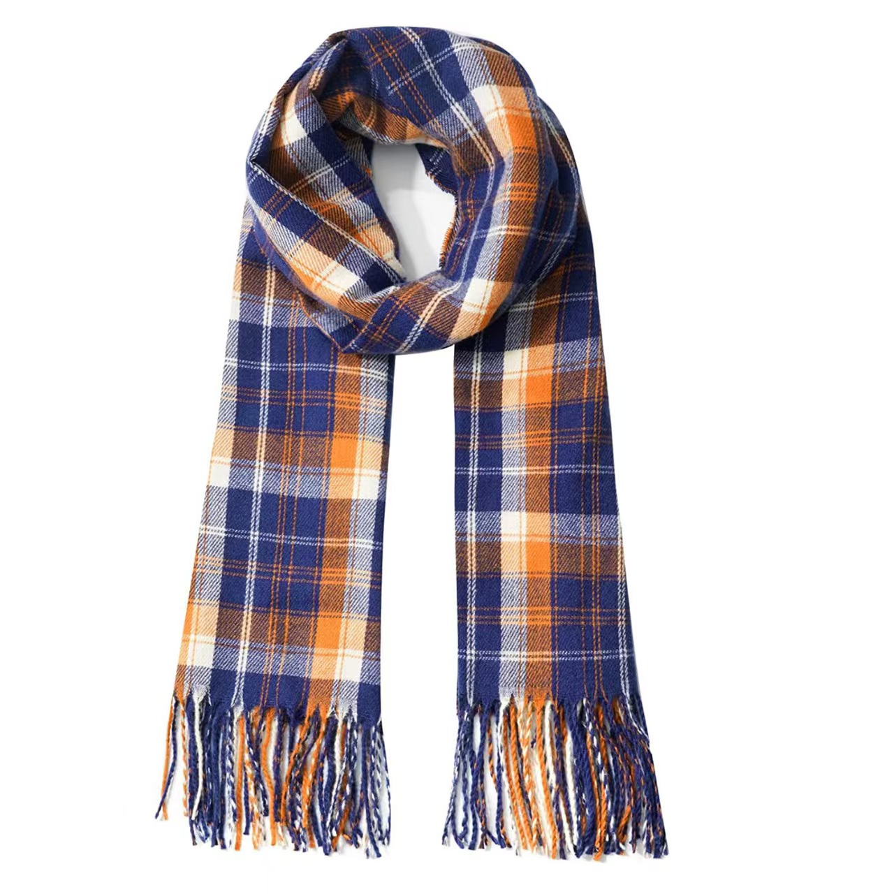 T858 New Warm Fashion Plaid Acrylic Woven Scarf Unisex