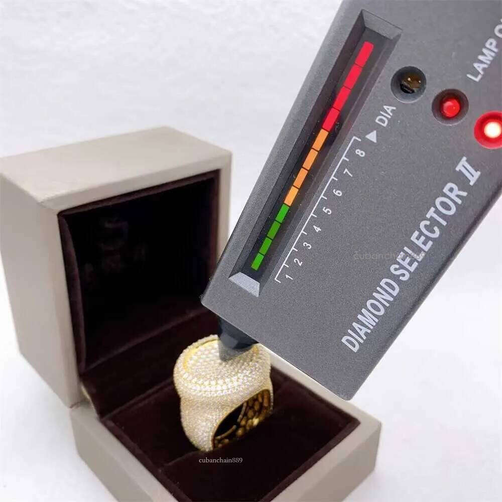 Gra certificated rose gold iced out hip hop moissanite ring men vvs