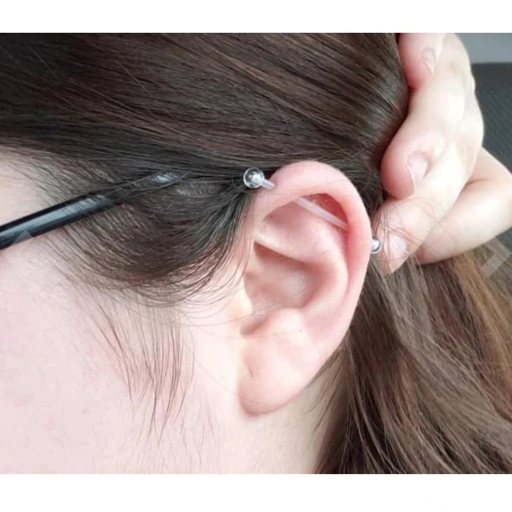 14G Clear Bioflex Flexible Acrylic Straight Barbells Nipple Tongue Industrial Earring Pregnancy Belly Retainer Piercing Jewelry 250526