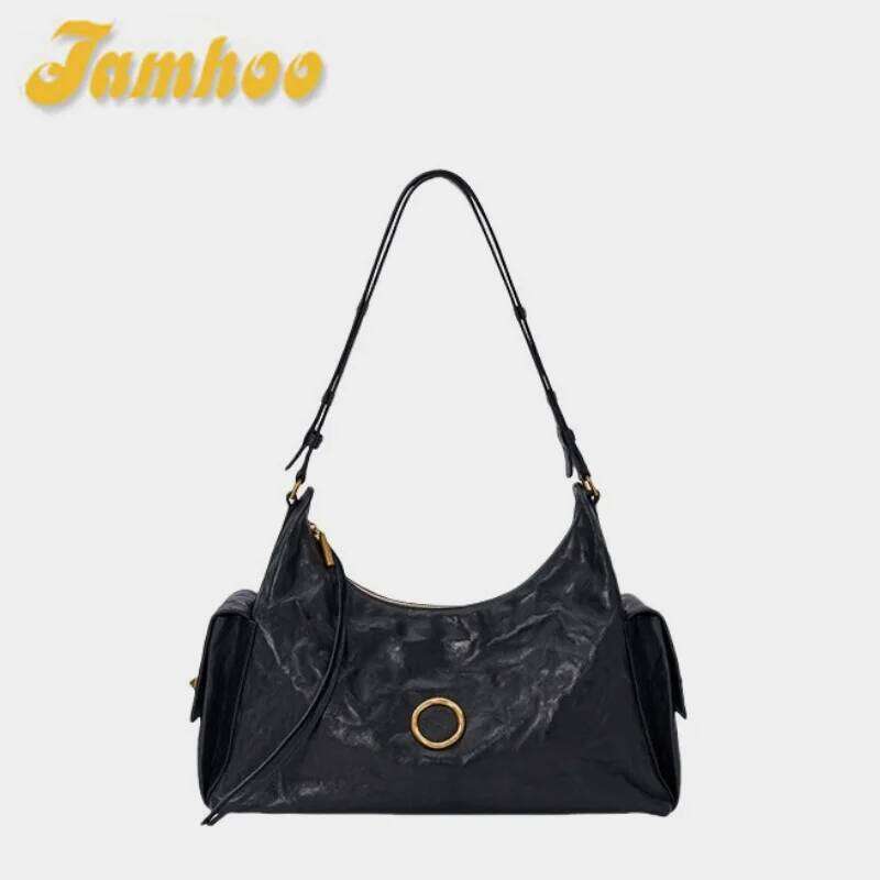 Jamhoo Vintage Versatile Crossbody Bag Maillardlapel Style Single Shoulder Bags For Women Armpit Handbag
