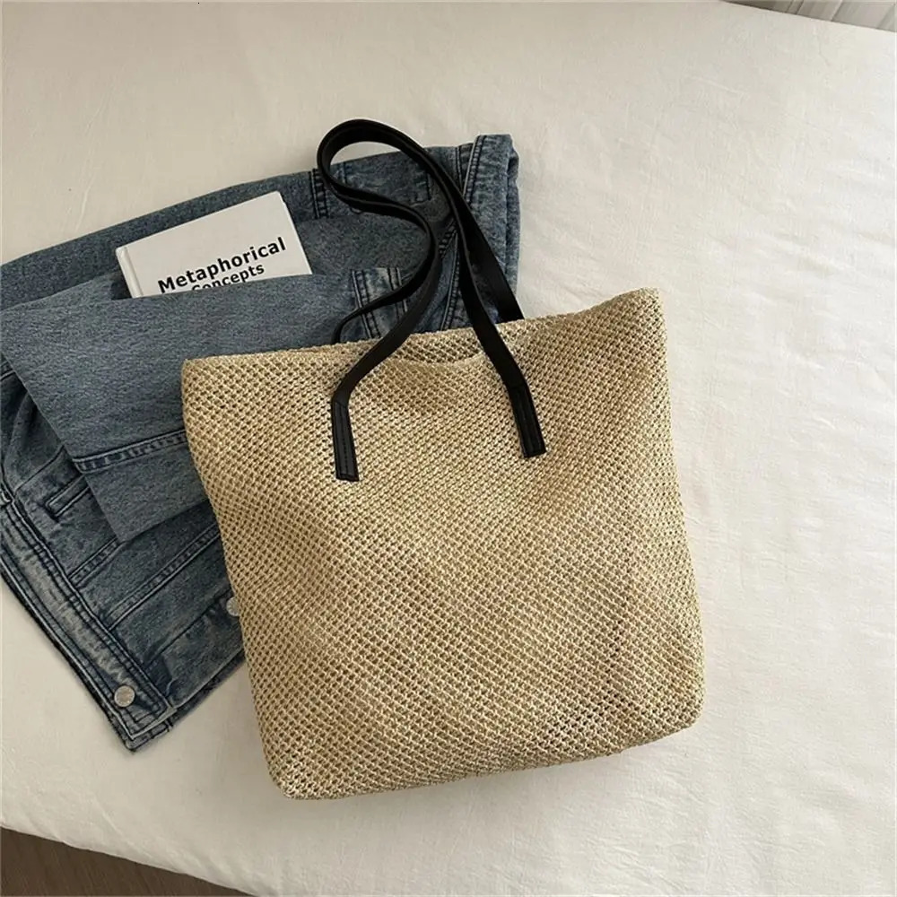 Rattan Straw Bag Fashion Large Capacity Handmade Braid Handbags Woven Shoulder Bag Summer Beach 250530