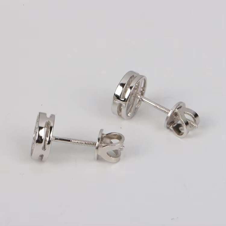 Hot Sale Pass Diamond Tester VVS Round Moissanite Jewelry Stud Earrings Hip Hop Style Screw Back Ear Studs