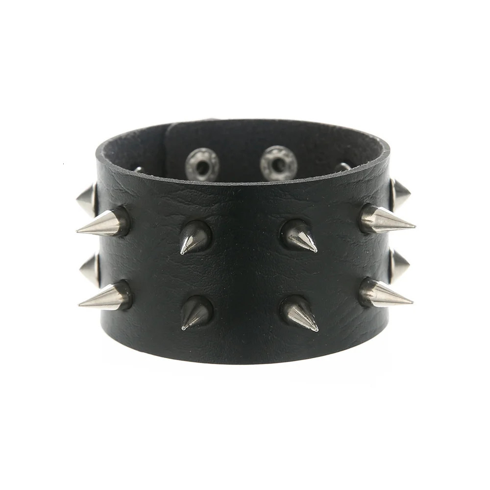 Goth Punk 90s PU Leather Bracelet Boho Emo Rivets Matching Bracelets For Couples Bracelet Women Men Jewelry Halloween Gift 250528