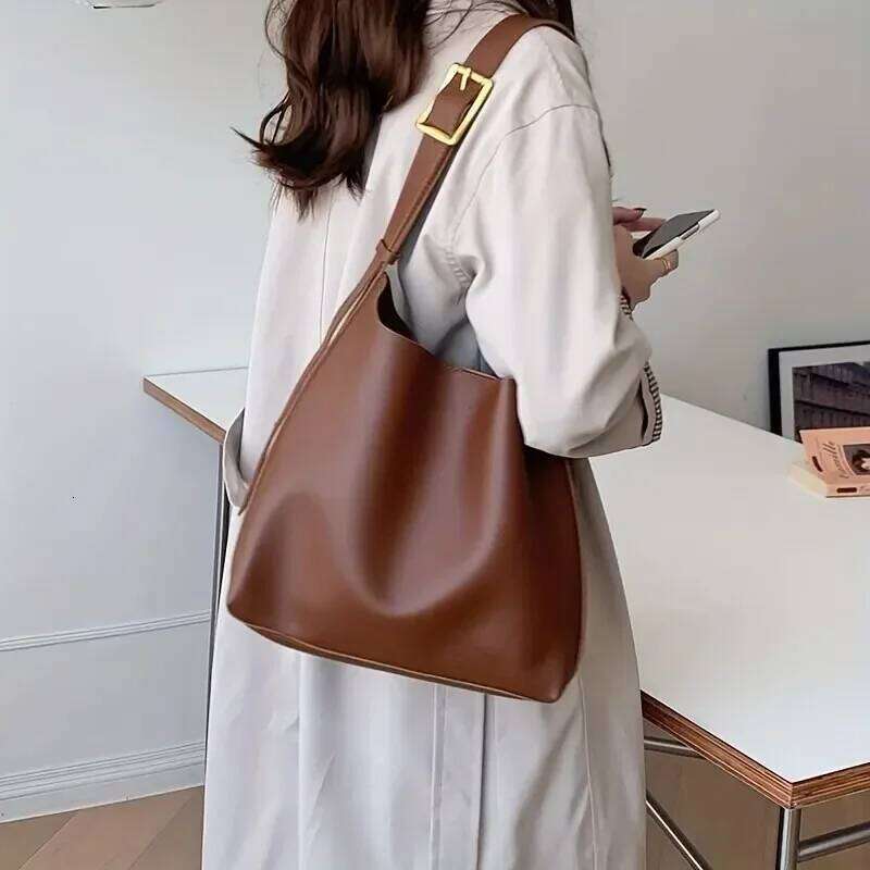 New All-Match Women Shoulder ,Solid Fashion Handbag Crossbody Women's Minimalist PU Leather Bag For Work
