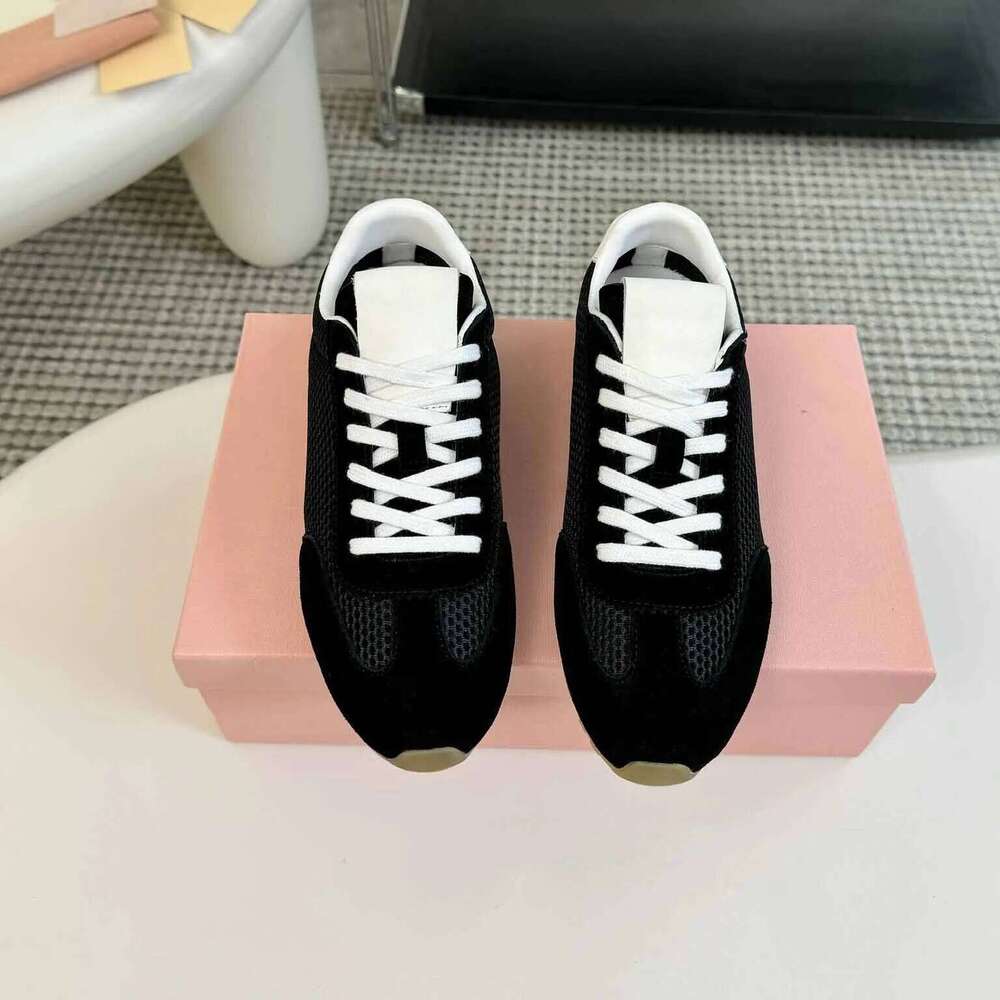 2025 Early Spring New Round Toe Casual Flats Suede Mesh Women Shoes Light Lace-Up Genuine Leather Zapatos De Mujer