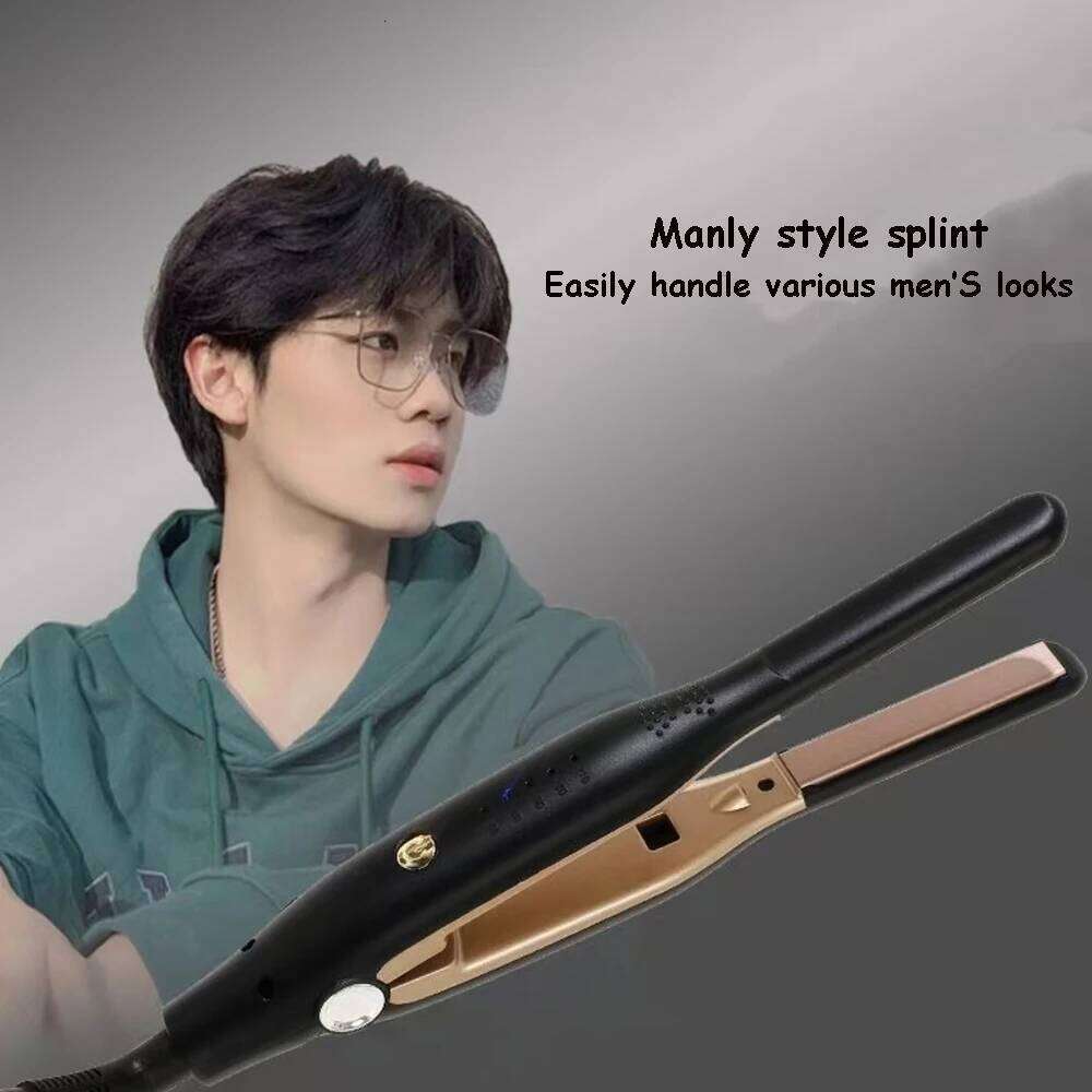 Straightener Curler 2 In 1 Small Flat Iron Ceramic Crimper Corrugation Short Fluffy Hair Styling Tool