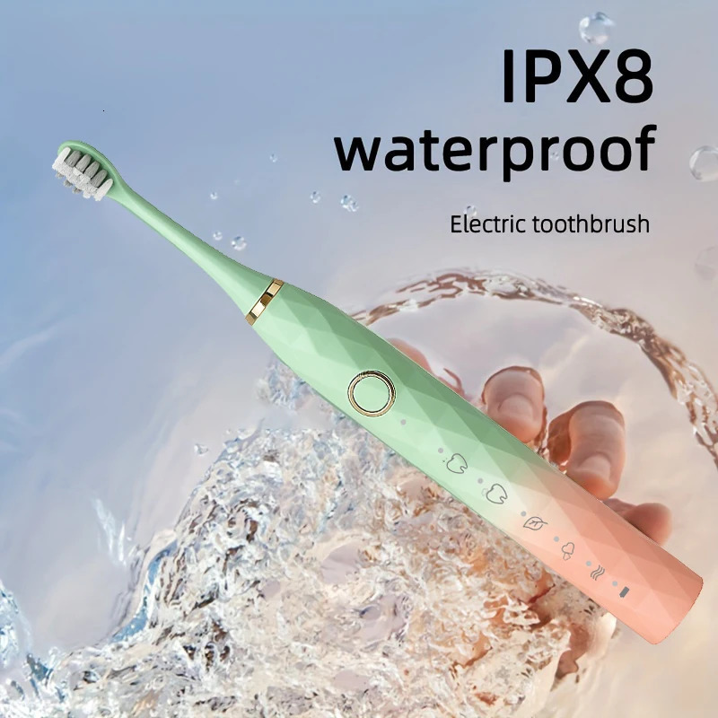 Electric Toothbrush Rotary Cleaning Teeth Brush Waterproof Electronic Tooth Brush With Timer USB Rechargeable Toothbrush 10 head 250528