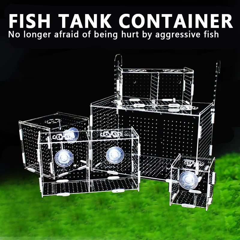 Transparent Acrylic Single Grid Double Grid Accessories Ornamental Fish Breeding Isolation Box Fish Tank Aquarium Incubator 250530