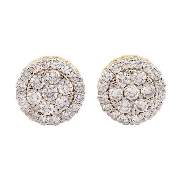 LUCK Hiphop Trend 925 Silver Moissanite Stone Hip Hop Stud Earrings Personalized Style Unique Design