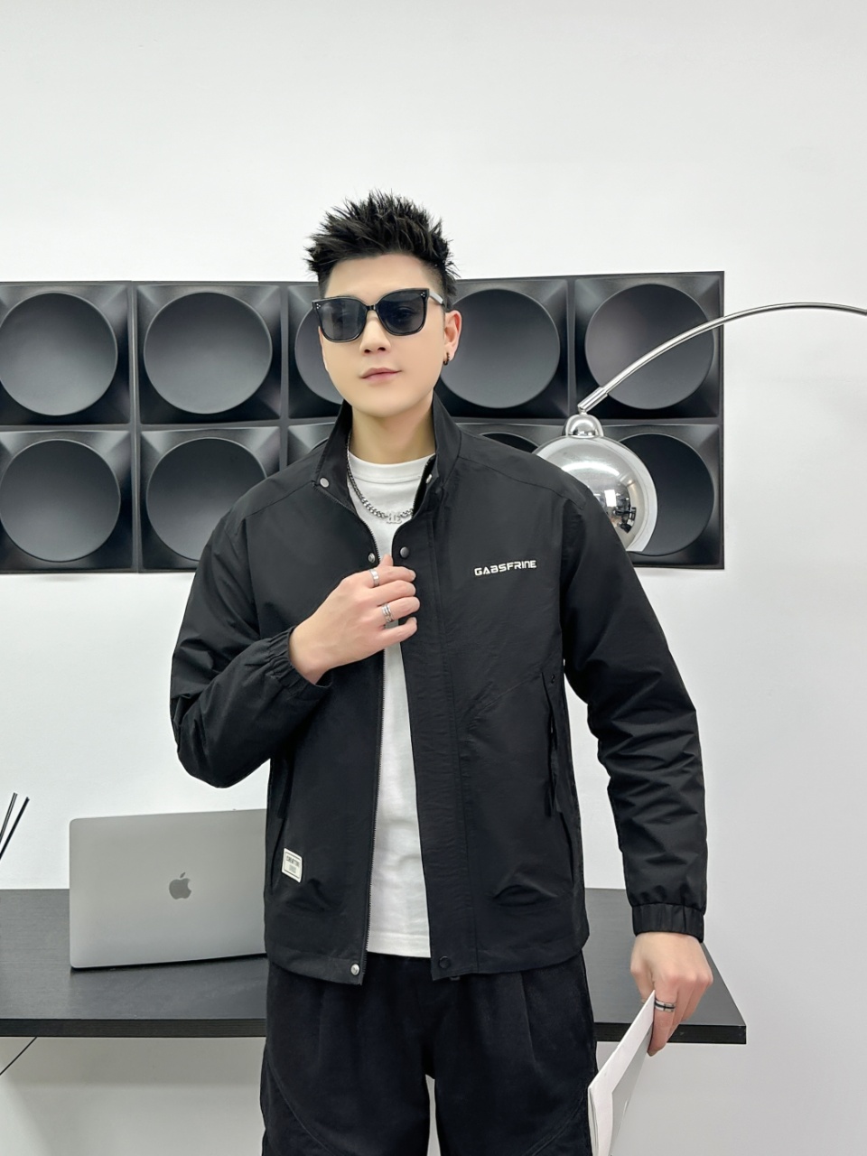 New spring lazy water ink dyed short sleeve shirt high-end sense of fashion casual versatile men's set