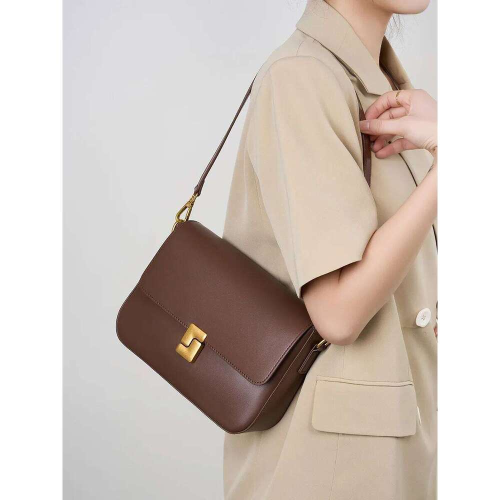 Designer bag 52 100% Genuine Leather Women shoulder Fashion Small Square Armpit High Quality Cowhide Women's Commuter Crossbody Bag