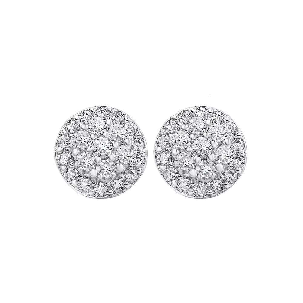 Classic Hip Hop Jewelry 9.5mm Moissanite Diamond 925 Sterling Silver Round Stud Earrings for Men