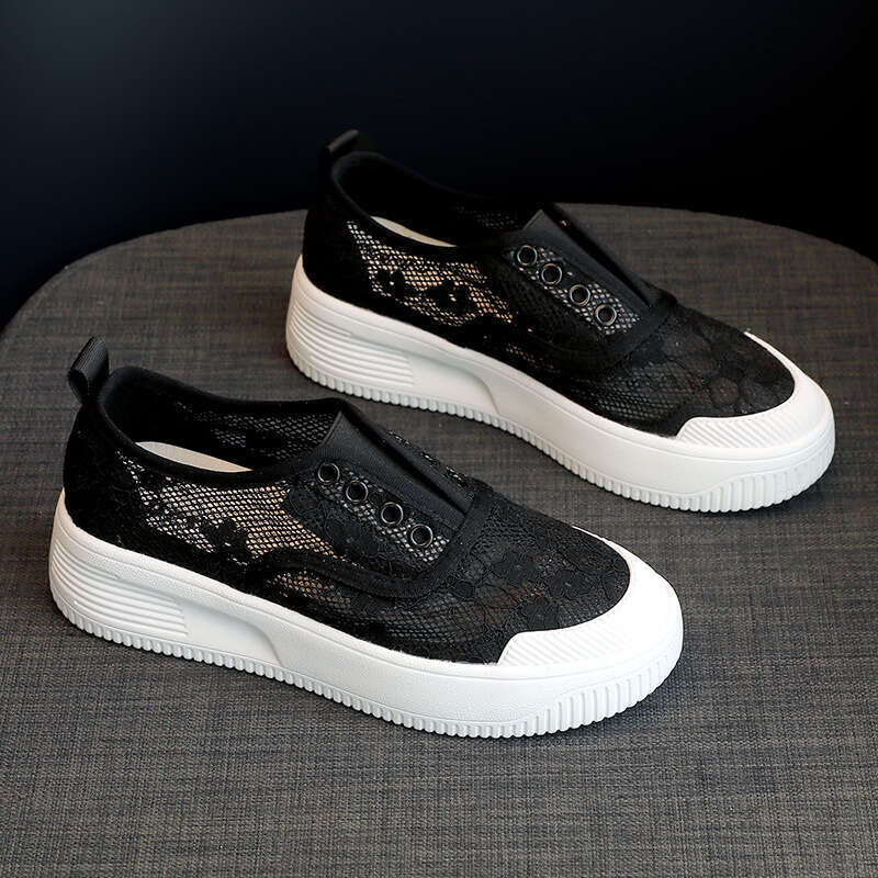 New Plus Size Women's Small Fragrance Style Fisherman Summer Mesh Slip-On Lazy Flat Pregnant Women Shoes