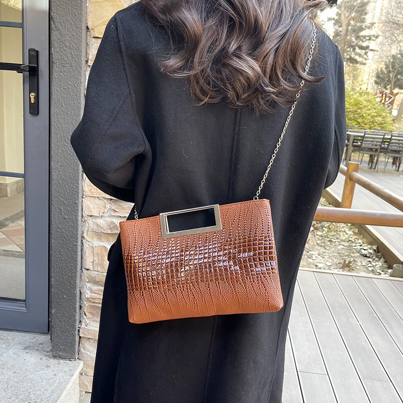 Free Shipping Designer Bag Women's 2025 New Crocodile Pattern Temperament Women's Chain Shoulder Crossbody Bag Handbag