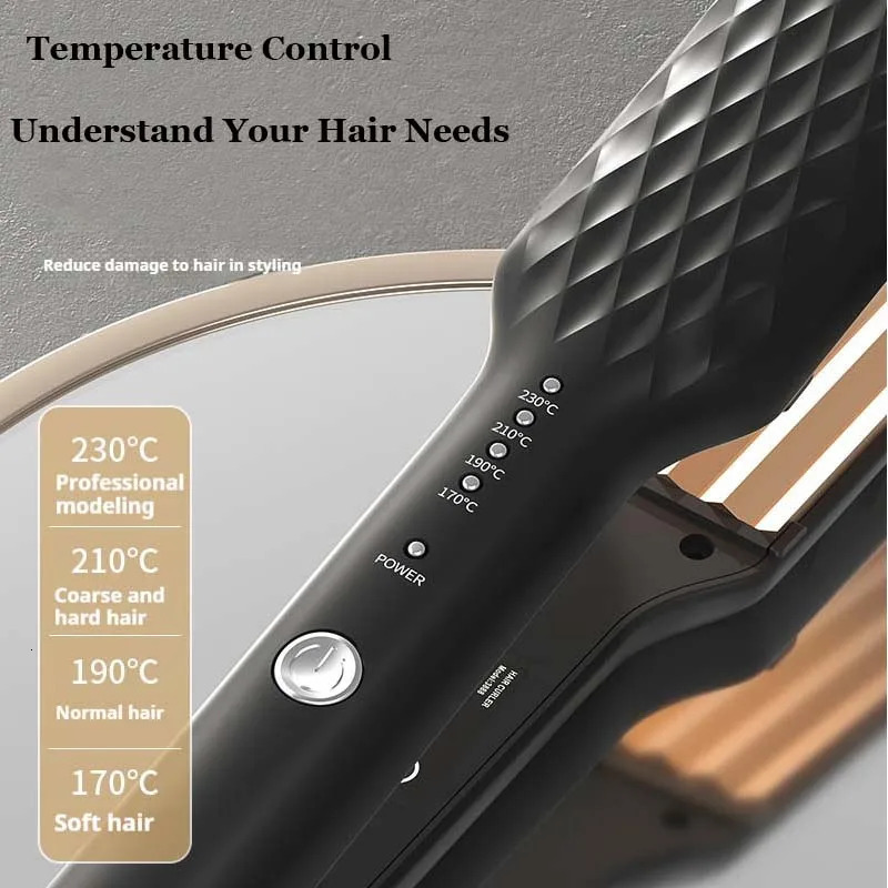 Hair Iron 3D Hair Crimper Professional Volumizing Curling Iron Corn Perm Fluffy Splint Flat Iron Hair Styling Tools 250529