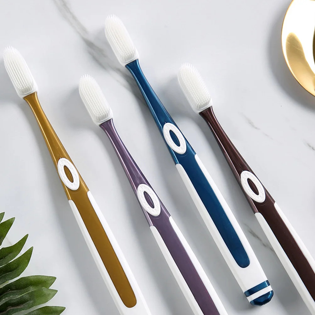 4Pcs Silicone Adult Tooth Portable Nano Toothbrushes Assorted Color 250528