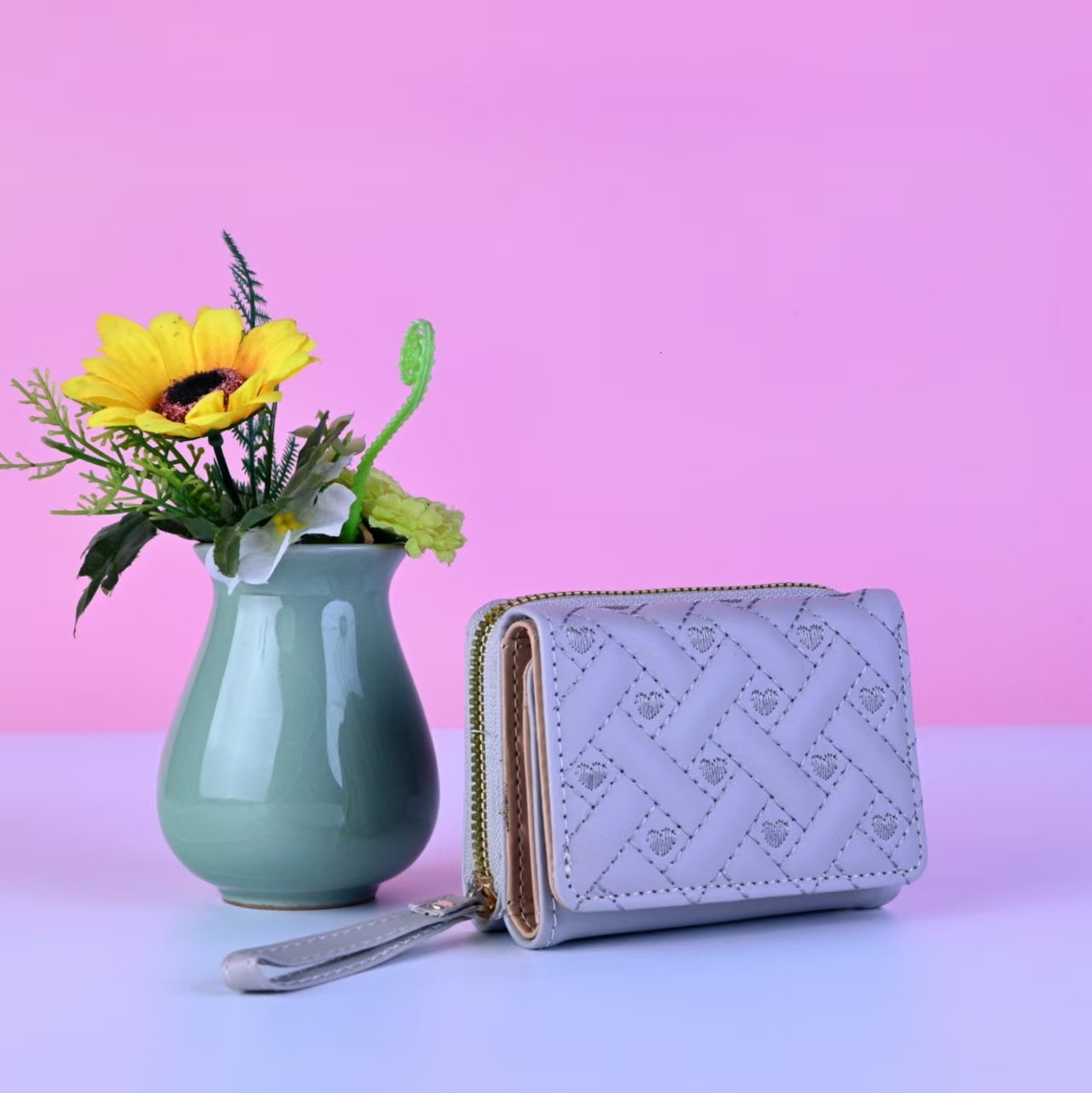 New Women s Wallet Fashion Embroidery Heart shaped Coin Wallet Designer Multi card Slot Large Capacity fashion fashion Women s Wallet