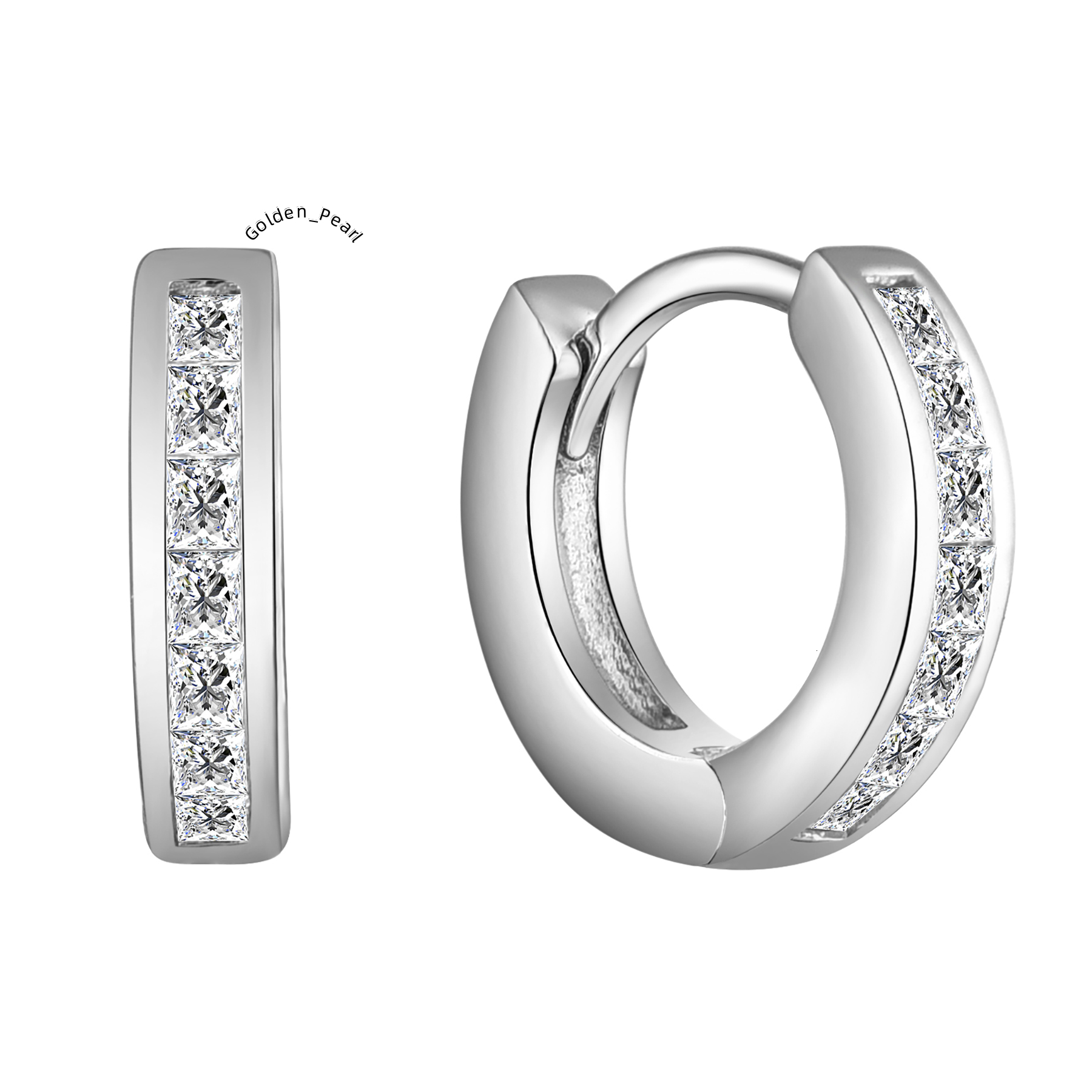 High Quality Wholesale Custom ZIRCON 925 Sterling Silver Custom Moissanite Charms Cubic zirconia Earrings for Women