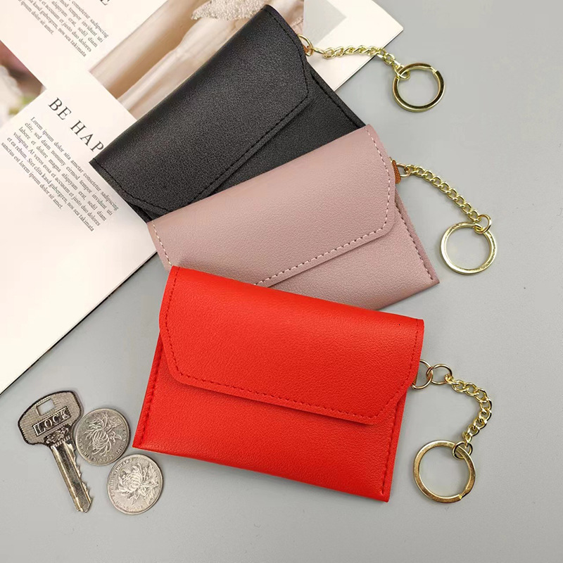 Cross border thin buckle simple women s coin wallet bank card clip coin fashion wallet fashion designer fashionable women s handbag wallet