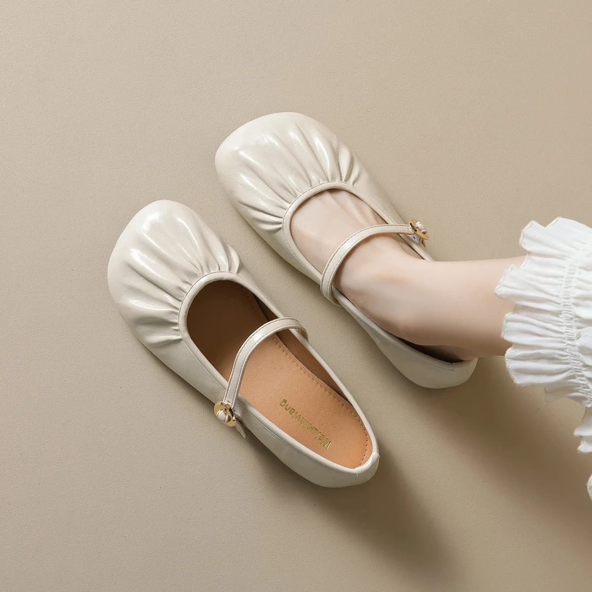 Womens Round Toe Mary Jane Flats - Fashion Casual Ballet Slip-Ons for Ladies Comfortable Daily Office Wear Flat Shoes for 250528